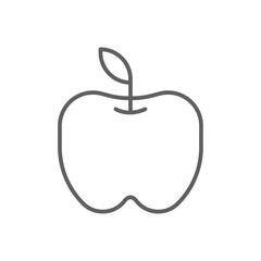 Apple Science icon with black outline style. fresh, healthy, organic, vitamin, nutrition, juicy, vegetarian. Vector illustration