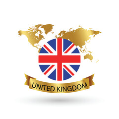 United Kingdom Flag .official national flags of the world series. circular design . Vector
