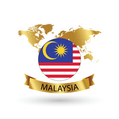 Malaysia Flag .official national flags of the world series. circular design . Vector