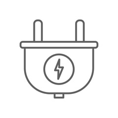 Fototapeta premium Power Plug Ecology icon with black outline style. electric, energy, cable, adapter, socket, connect, equipment. Vector illustration