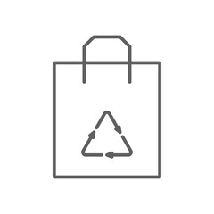 Eco Bag Ecology icon with black outline style. handle, store, retail, package, shop, buy, packaging. Vector illustration