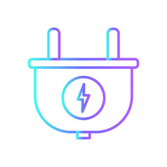 Power Plug Ecology icon with blue duotone style. electric, energy, cable, adapter, socket, connect, equipment. Vector illustration