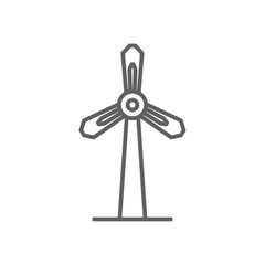 Wind Mill Ecology icon with black outline style. energy, power, environment, electricity, renewable, electric, alternative. Vector illustration