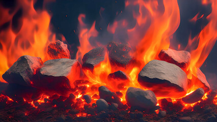 fire in the fireplace flames Elements Footage texture background
