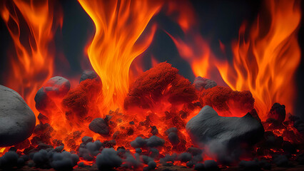 fire in the fireplace flames Elements Footage texture background