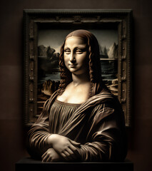 The Sculpture of Mona Lisa in Sandstone
