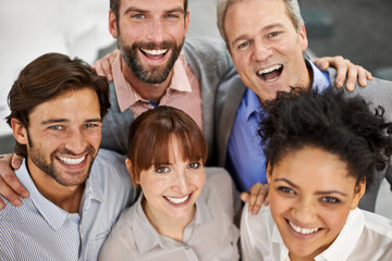 Fototapeta premium We like to keep work positive. Portrait of a group of positive-looking office professionals.