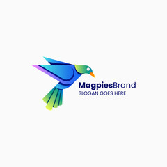 Vector Logo Illustration Magpie Bird Gradient Colorful Style