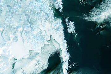 Antarctica, a view from space. Elements of this image furnished NASA.