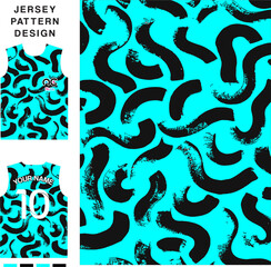 Paint brush strok abstract concept vector jersey pattern template for printing or sublimation sports uniforms football volleyball basketball e-sports cycling and fishing Free Vector.