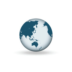 Fototapeta premium Earth globe icons. earth hemispheres with continents. vector world map set.