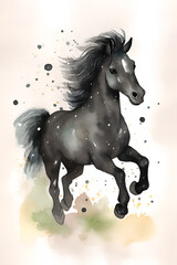 Obraz na płótnie Canvas Horse watercolor. ai