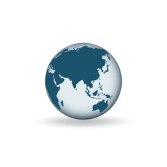 Fototapeta premium Earth globe icons. earth hemispheres with continents. vector world map set.