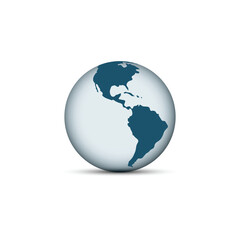 Earth globe icons. earth hemispheres with continents. vector world map set.