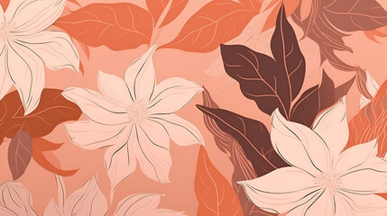 Seamless floral pattern in apricot orange yellow soft red and blue color. ai