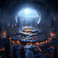 A  realm/city from the year 2144, wallpaper -- AI