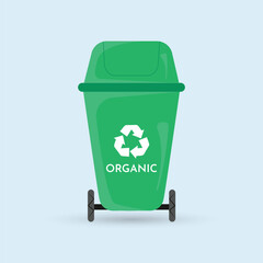 Waste Garbage containers and types of trash, colorful vector icons