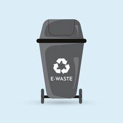 Waste Garbage containers and types of trash, colorful vector icons