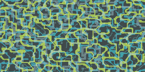 Tiles Tileable Abstract Sci-Fi Circuit Board Digital Connections Tech Background Wallpaper Generative AI illustration