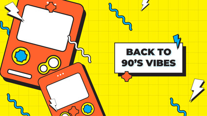 Vector nineties 90 colorful colourful background in memphis style