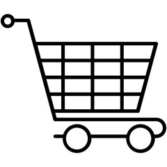 Cart Icon. Shopping Trolley Symbol. Line Icon Vector Stock