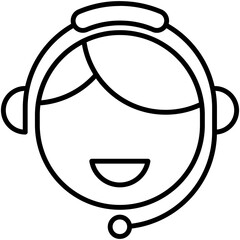 Support Icon. Customer Service Symbol. Line Icon Vector Stock