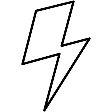 Thunderbolt Icon. David Bowie Bolt Symbol. Line Icon Vector Stock