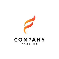Obraz premium Letter F fire logo icon vector template