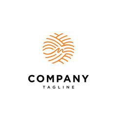 Letter M and ball icon logo vector template.