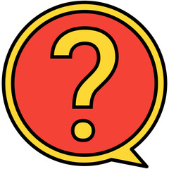 Question Mark Icon. Bubble Speech Symbol. Line Filled Icon Vector Stock
