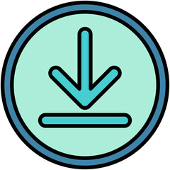 Download Icon. Application Button Symbol. Line Filled Icon Vector Stock