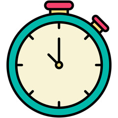 Clock Timer Icon. Modern Stopwatch Symbol. Line Filled Icon Vector Stock