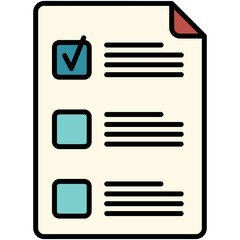 Form Icon. Document Checklist Symbol. Line Filled Icon Vector Stock