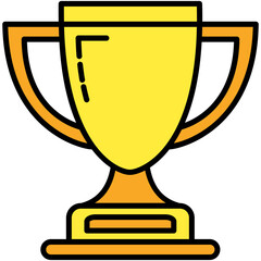 Winner Icon. Trophy Cup Award Symbol. Line Filled Icon Vector Stock