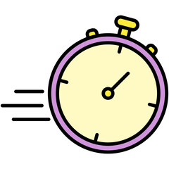 Speed time Icon. Clock Timer Symbol. Line Filled Icon Vector Stock