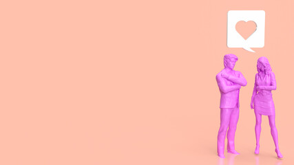 The man and woman figure for love concept 3d rendering