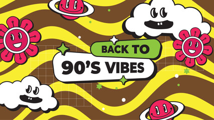 Vector flat design 90s music festival colorful colourful twitch background