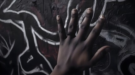 hand on graffiti
