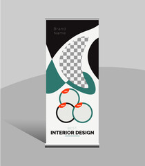 Interior Design Roll Up Banner template, stand design,  display stand Design.