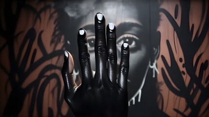 Black Graffiti Art Mural