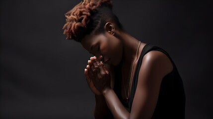 portrait of a woman praying