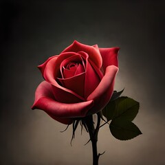 red rose on black background,IA image