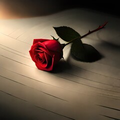 red rose on the table,IA image