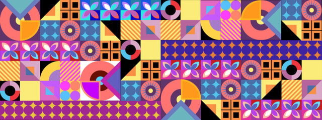Flat design colorful colourful geometric mosaic pattern background