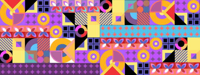 Flat design colorful colourful geometric mosaic pattern background
