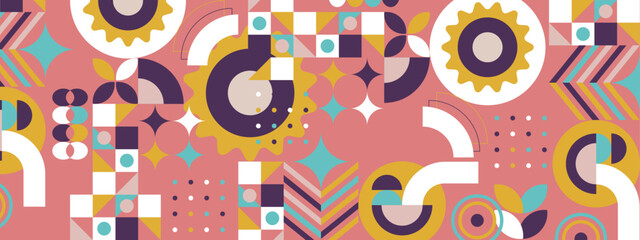 Vector flat design geometric pattern mobile design colorful colourful