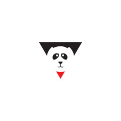 panda triangle logo template abstract vector illustration