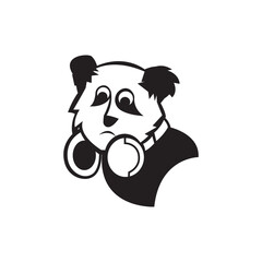 panda music logo illustration vector illustration design