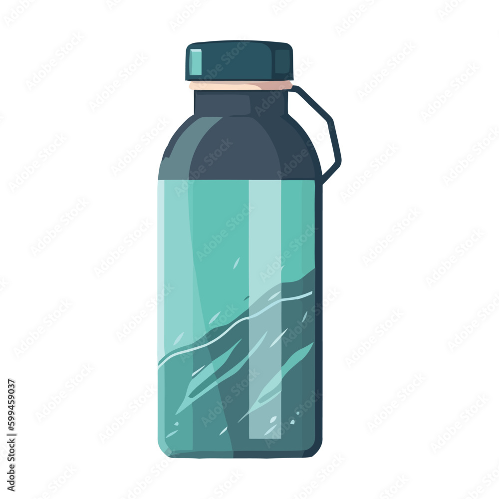 Sticker transparent bottle with blue cap