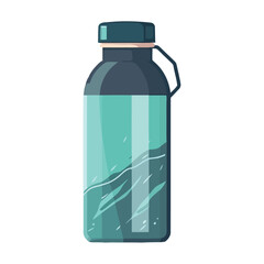 Transparent bottle with blue cap